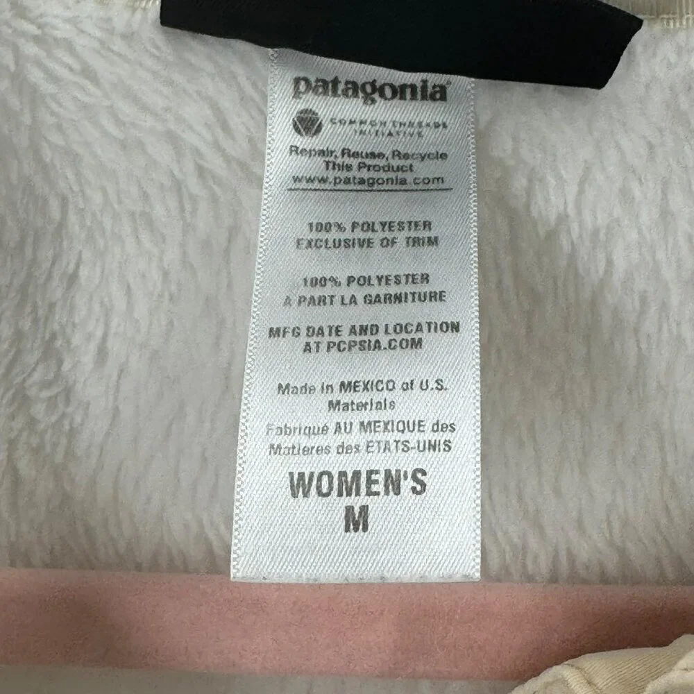 Patagonia Womens White 4-Snap Fleece Pullover Jacket Size M - Picture 5 of 5